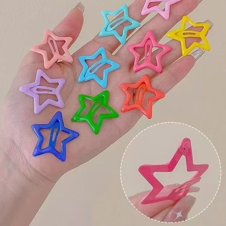 Sutyen translucent jelly star hair clips set