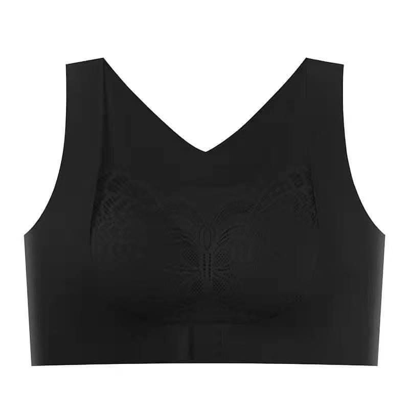 Sutyen black v-neck wireless bralette