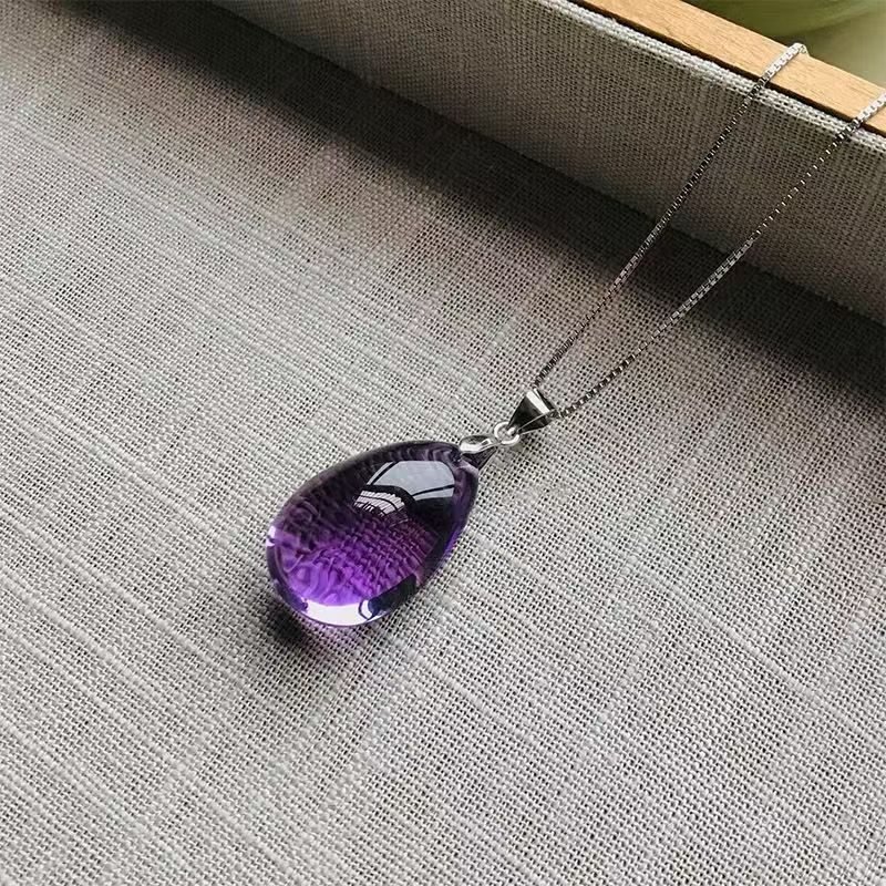 Sutyen amethyst drop pendant necklace
