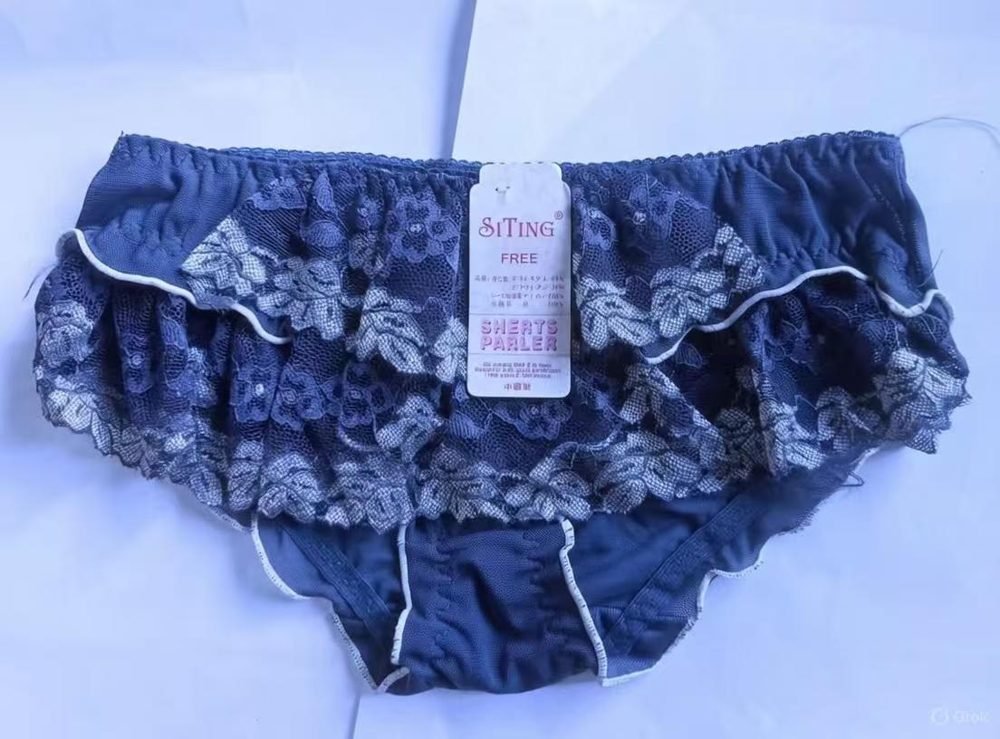 Sutyen blue lace ruffle brief