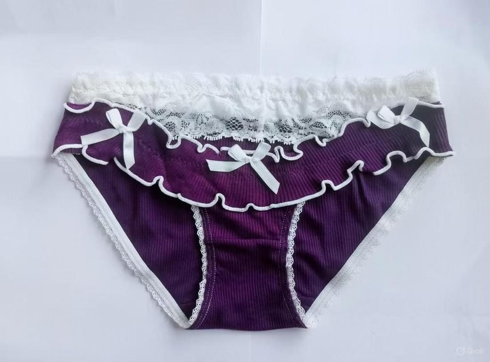 Sutyen plum lace frill brief